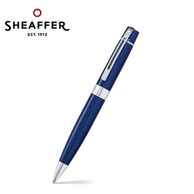 免費客製化刻字【Sheaffer】300藍桿銀夾原子筆 SFE2934151✿50B003
